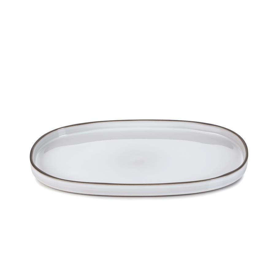 SERVIERTELLER CARACTERE 35,5 cm Kumuluswolke weiss - Weiß, Keramik (21.8/2.5/35.5cm) - Revol Porcelaine France