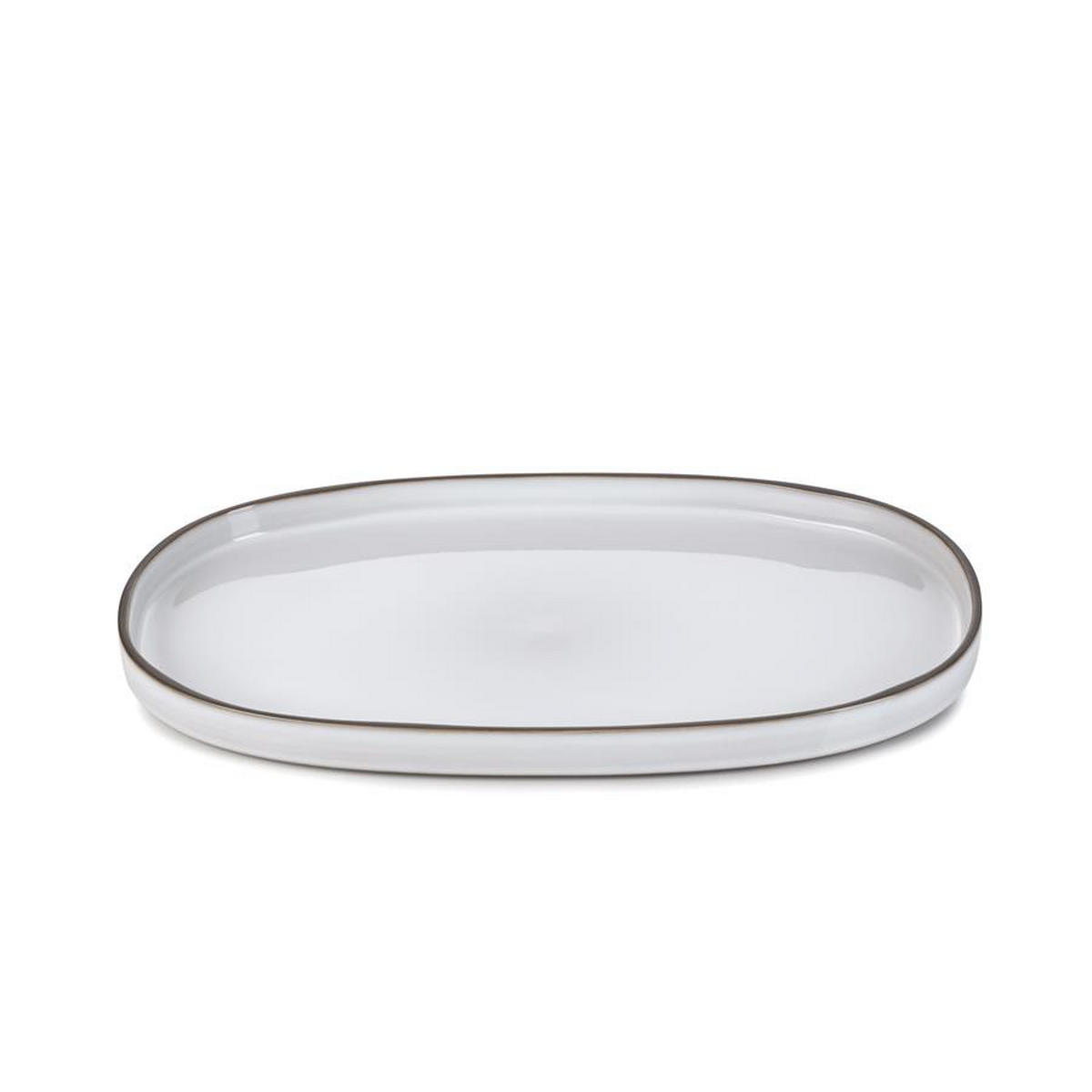 SERVIERTELLER CARACTERE 35,5 cm Kumuluswolke weiss - Weiß, Keramik (21.8/2.5/35.5cm) - Revol Porcelaine France