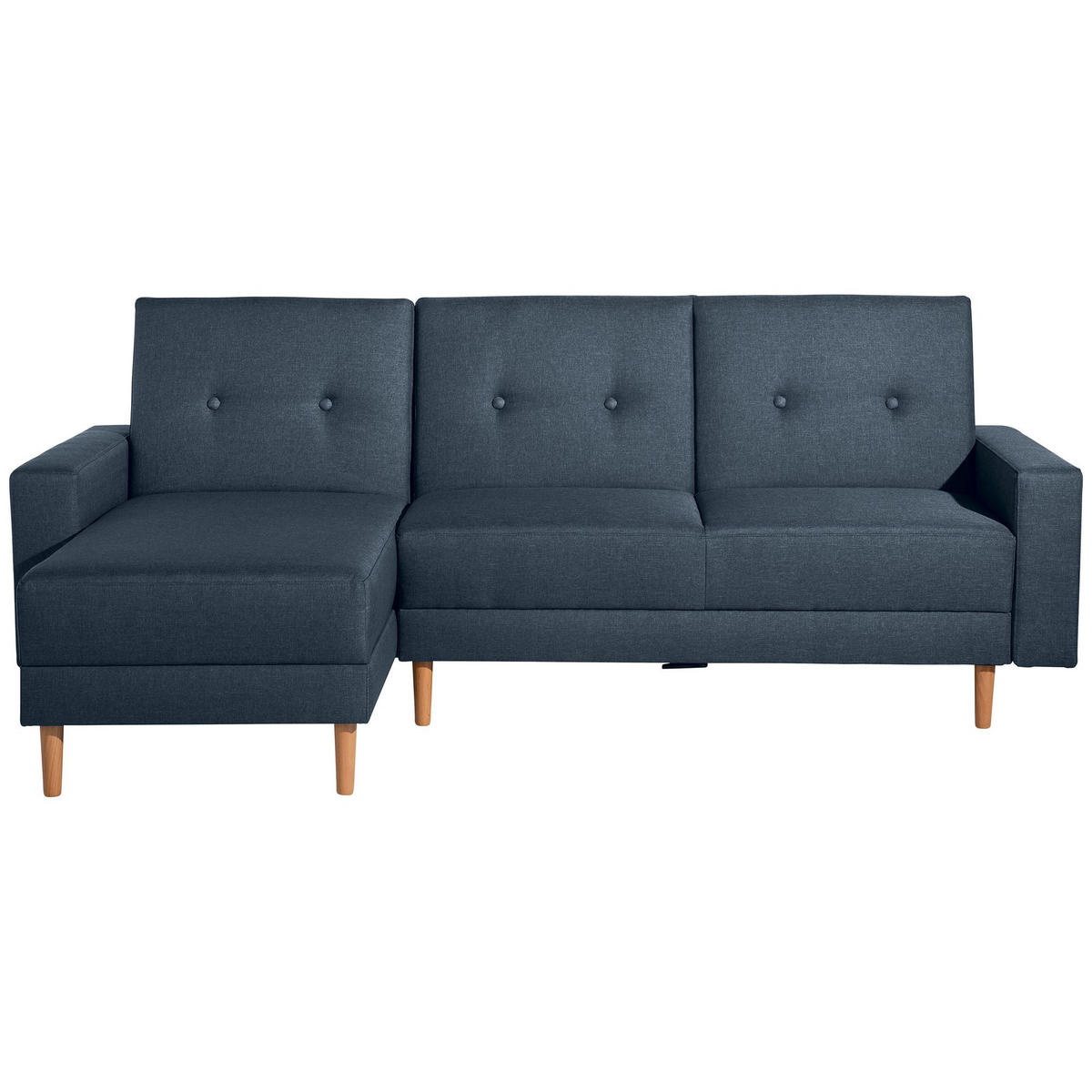 FUNKTIONSSOFA mit Hocker Kattie Flachgewebe blau - Blau, Kunststoff (144/230cm) - 58aufmkessel