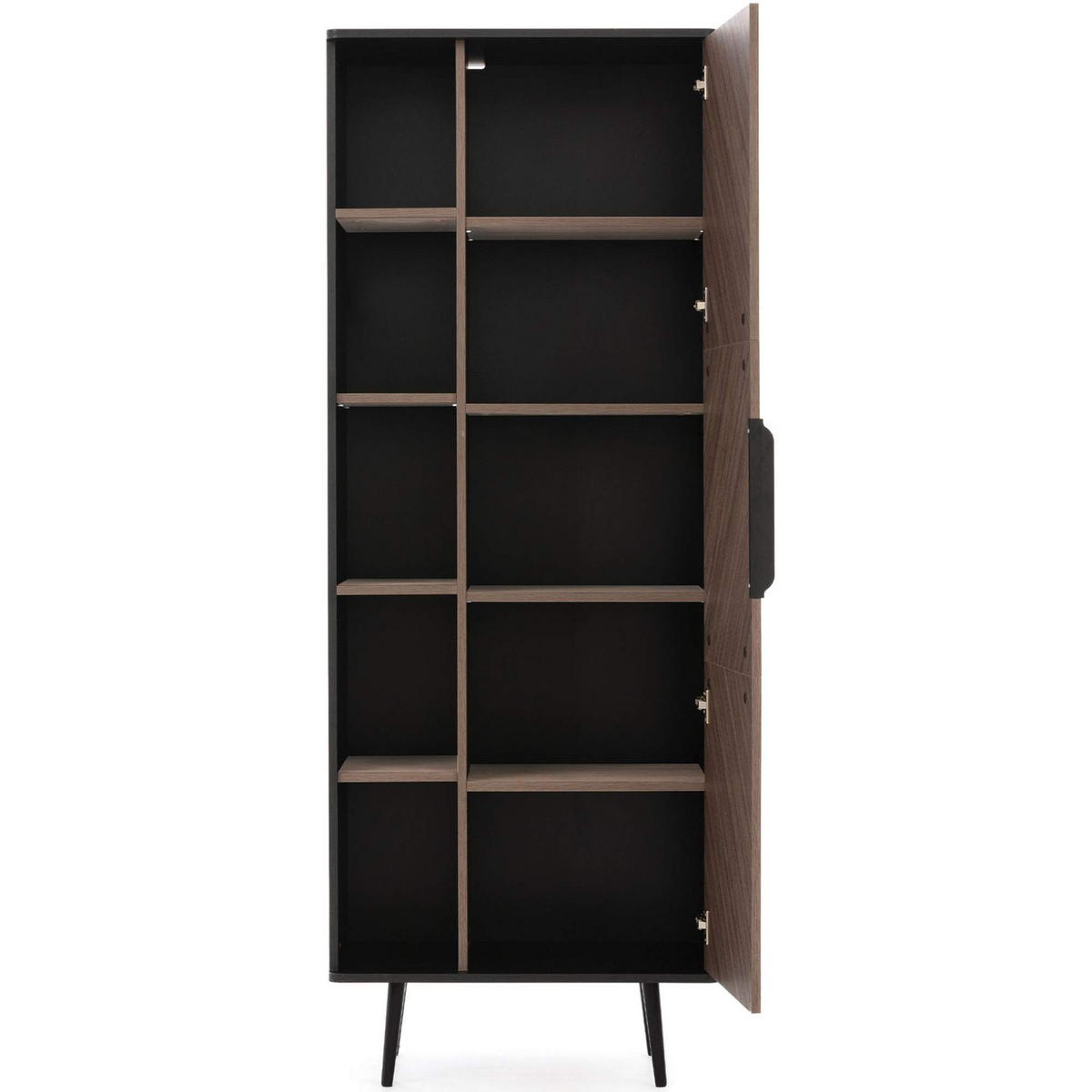 STANDREGAL LANDI,Schwarz/Braun - Schwarz/Braun, Holzwerkstoff (190/70/41cm) - KONSIMO®