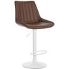 BARHOCKER RIO Braun Kunstleder Weiß - Braun, Leder/Metall (49.5/91/50cm) - DELUKE