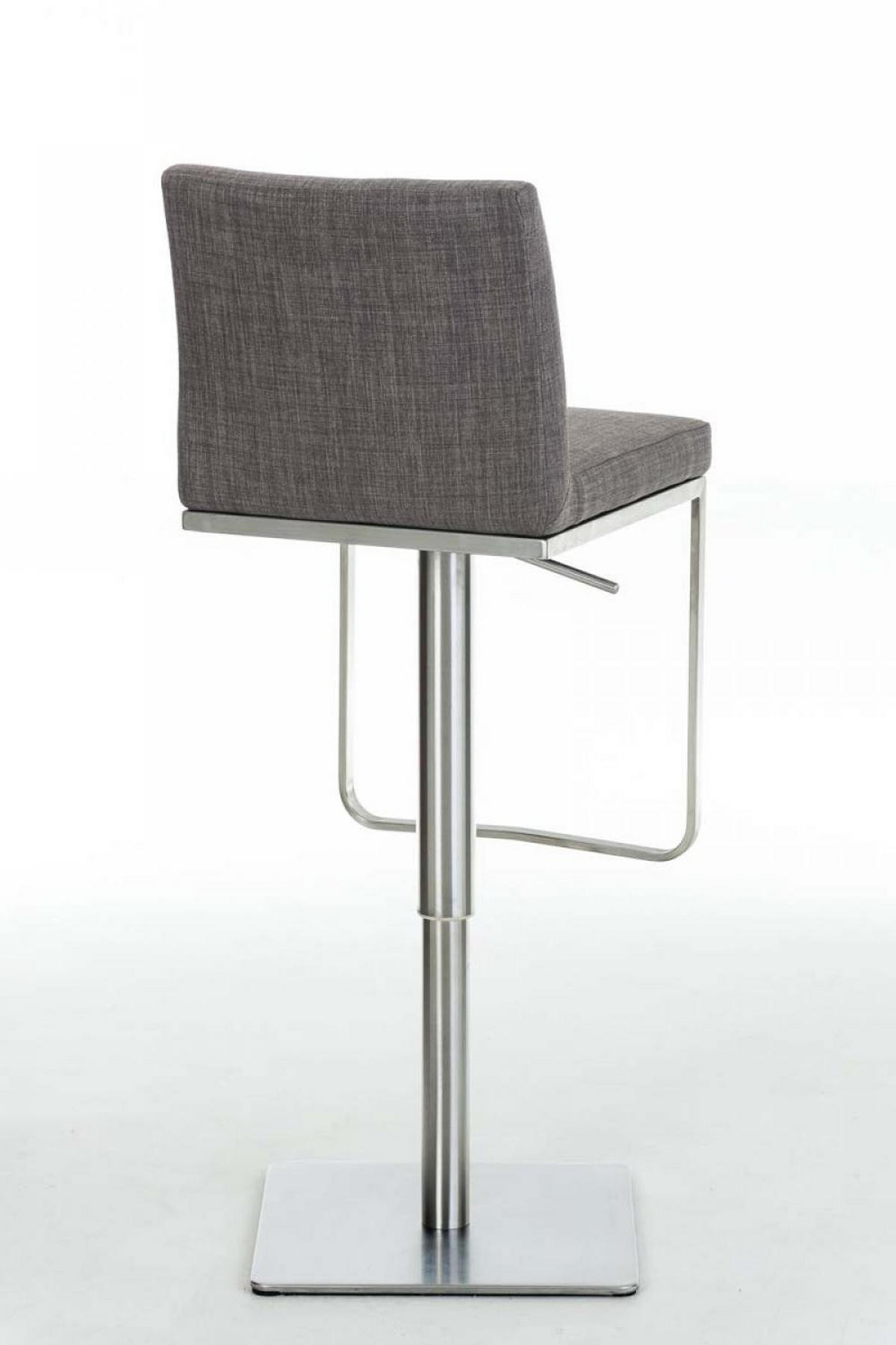 BARHOCKER 2er Set Stoff Grau - Edelstahlfarben/Grau, Textil/Metall (42/86/44cm) - CLP