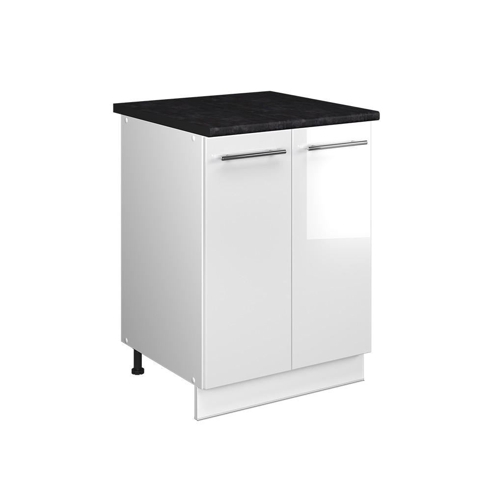 SPÜLENUNTERSCHRANK Fame-Line, Weiß Hochglanz/Weiß, 60 cm - Weiß Hochglanz/Weiß, Holzwerkstoff (60/82/60cm) - Vicco