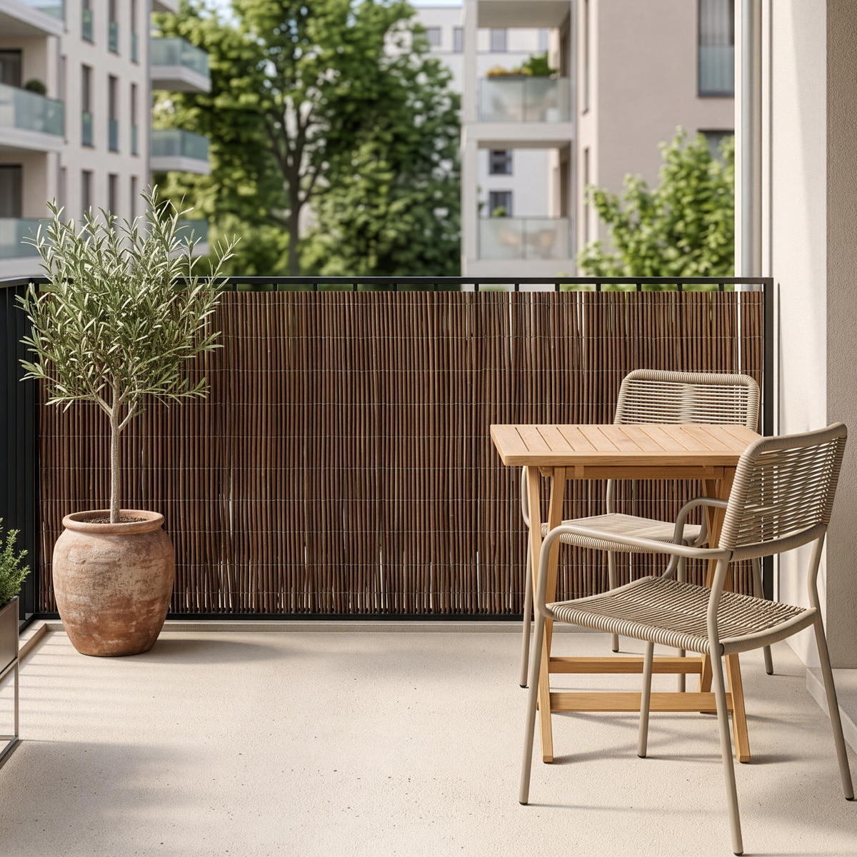 WEIDENZAUN Hyssna - Dunkelbraun, Naturmaterialien (100cm) - casa.pro