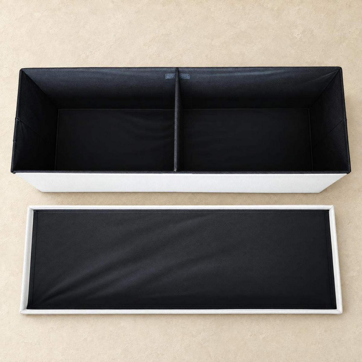 HOCKER mit Stauraum 110/38/38 cm - Beige, Textil (38/38/110cm) - SCENA LIVING