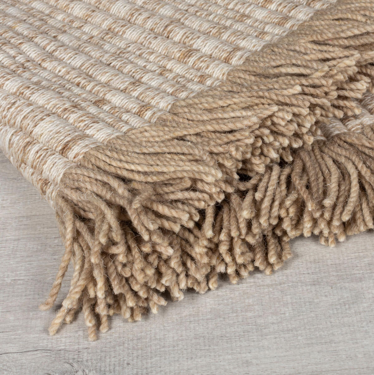 TEPPICH Kurzflor Farmhaus Unifarben, Wohnzimmer Beige Rechteckig 120x170 - Beige, Textil (120/170cm) - KADIMA DESIGN