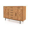 KOMMODE BREIT LEON Wildeiche - Wildeiche, Holz (144/95/45cm) - byoak