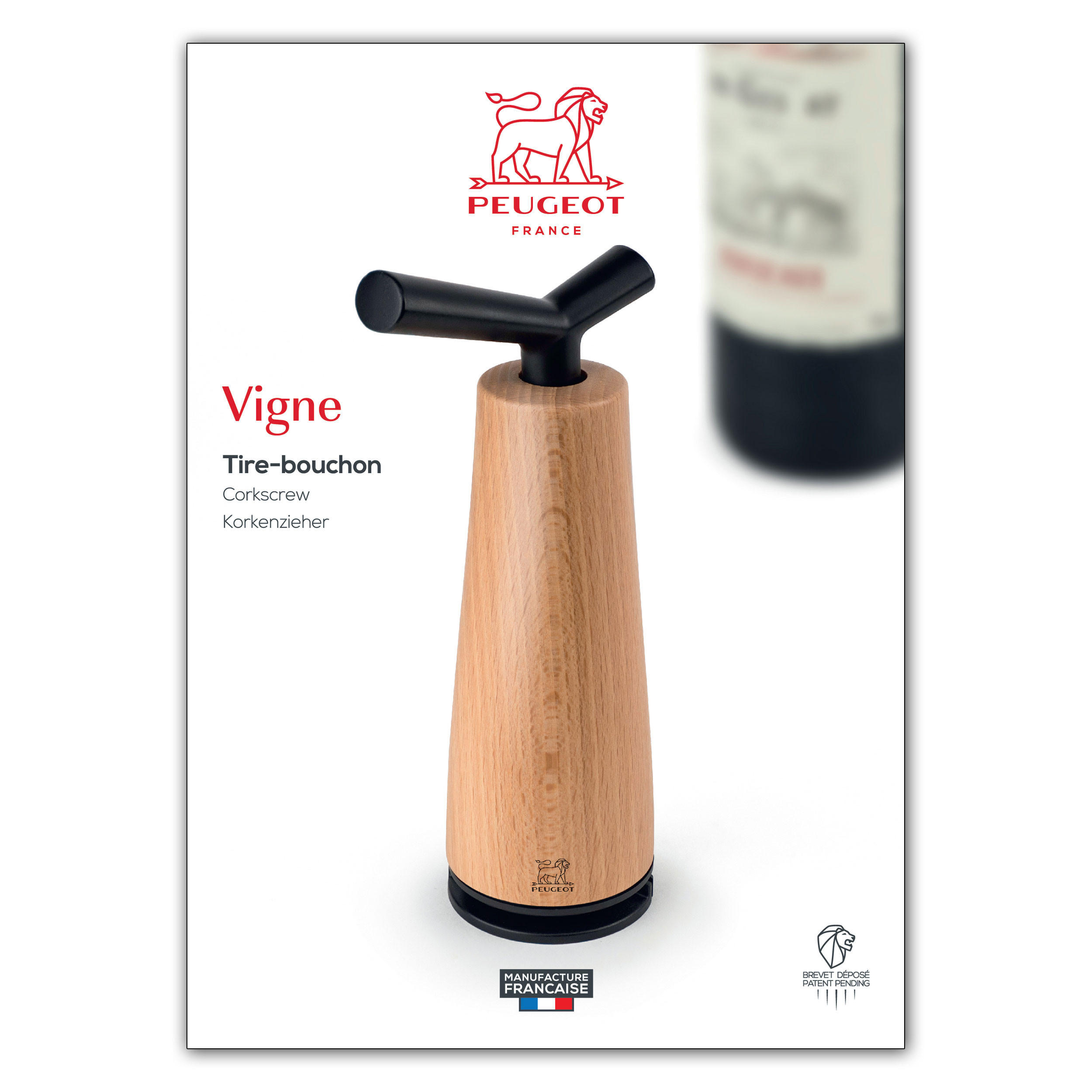 KORKENZIEHER Vigne Buchenholz - Braun, Holz (6cm) - PEUGEOT