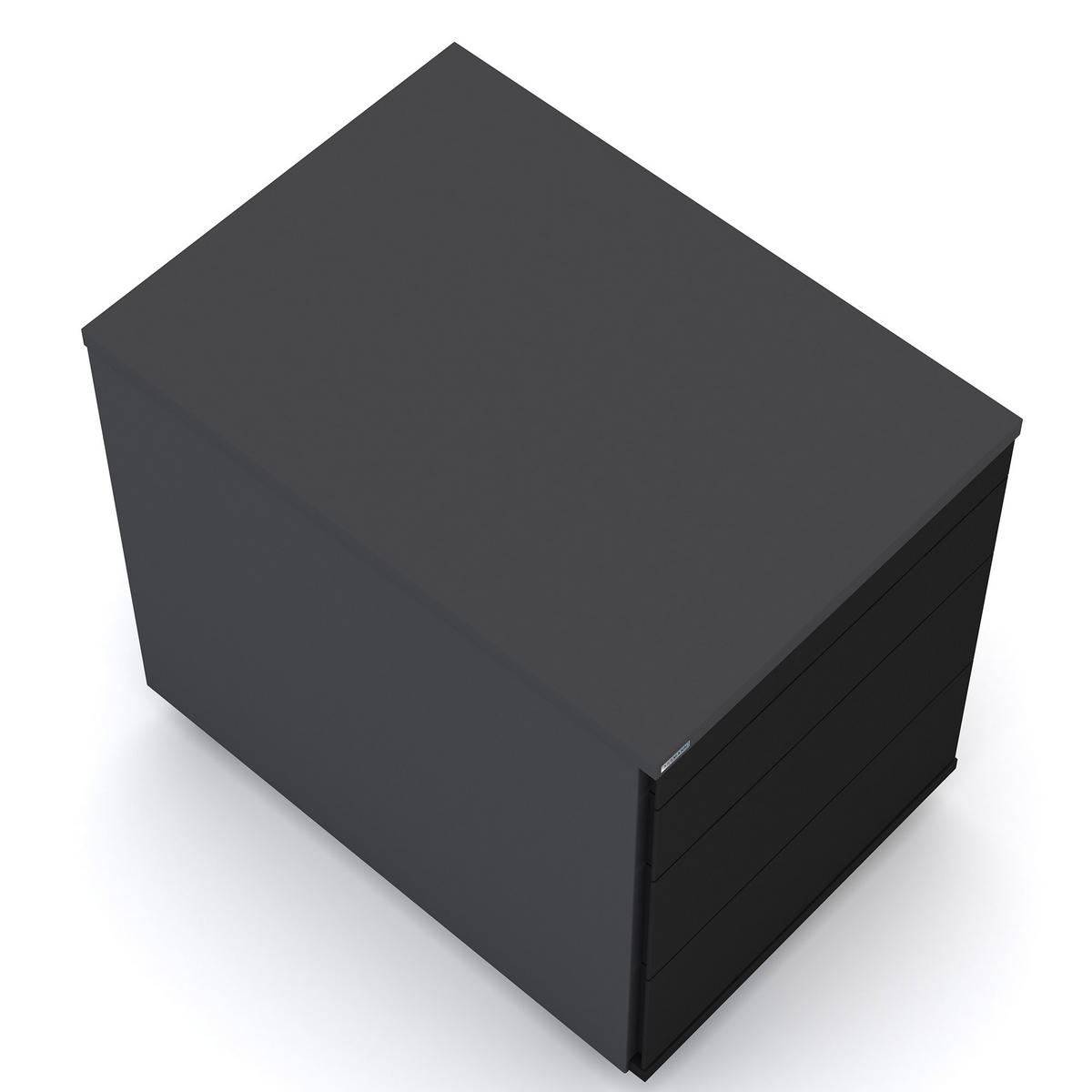 ROLLCONTAINER Pontis mit Metallfront und 4 Schubladen / Anthrazit - Anthrazit, Holz (41.5/53.3/58.4cm) - ASSMANN