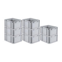 EUROBOX 8x Nextgen Economy Griffe Geschlossen 22x30x40cm 20 Liter - Grau, Kunststoff (30/22/40cm) - PROREGAL