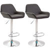 BARHOCKER 2er Set Lederlook braun - Chromfarben/Braun, Textil/Metall (51/89/52cm) - CLP