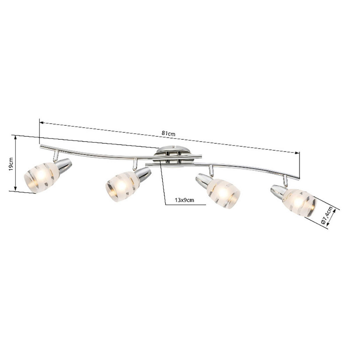 LED DECKENLEUCHTE Metall Silber - Silberfarben, Glas (81/9/16cm) - Globo Lighting