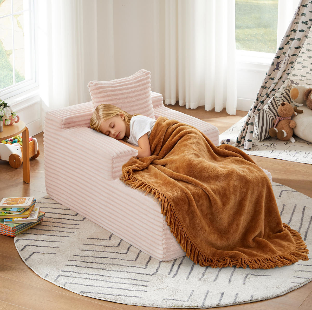 CHAISLONGUE SOFA aus Cord Pink ohne Aufbau - Pink, Kunststoff (81.03/49.78/116.84cm) - Meubliv