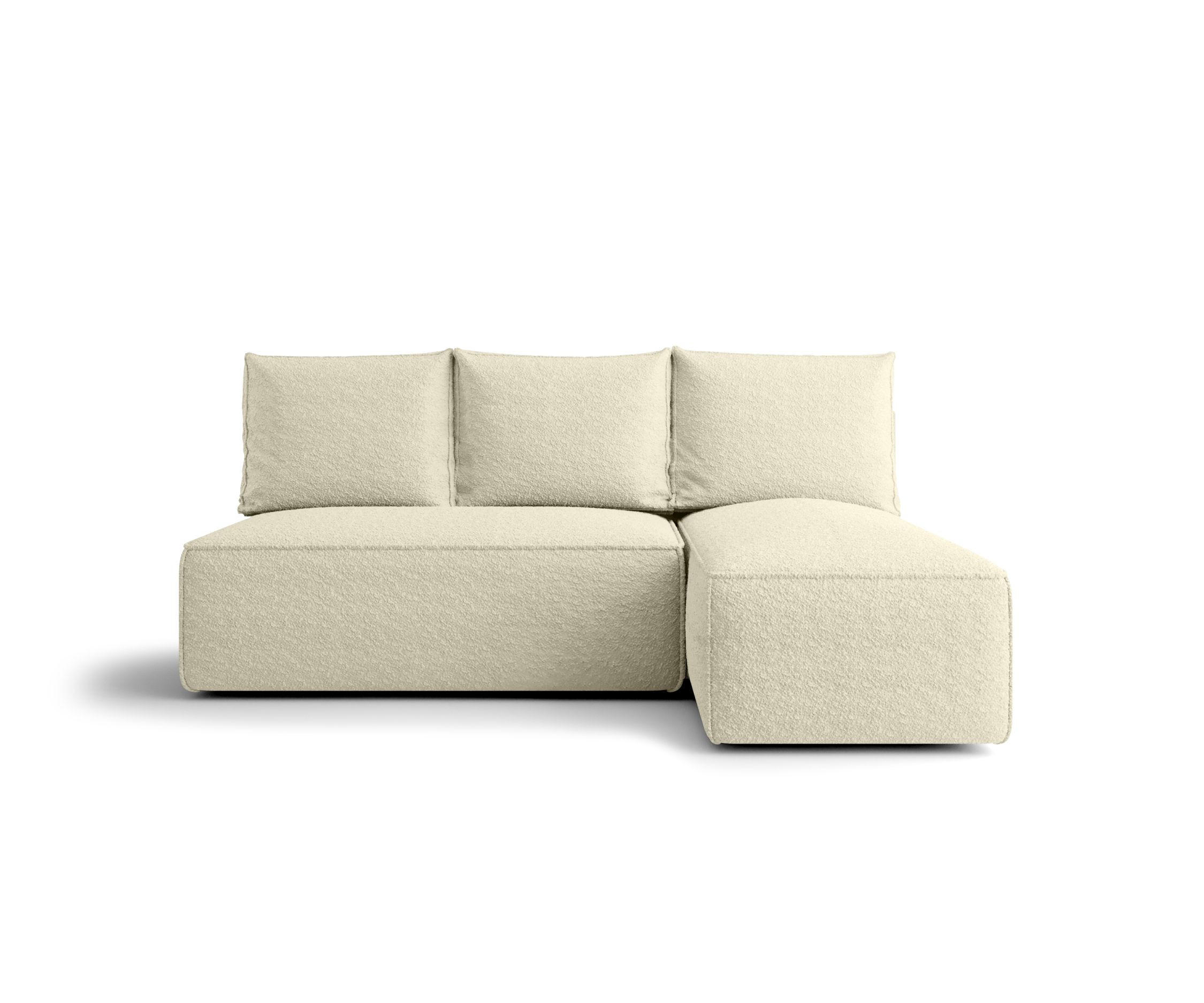 ECKSOFA mit Schlaffunktion SAVIO MINI Quelle 02 Rechts - Ecru, Textil (200/140cm) - Bedante