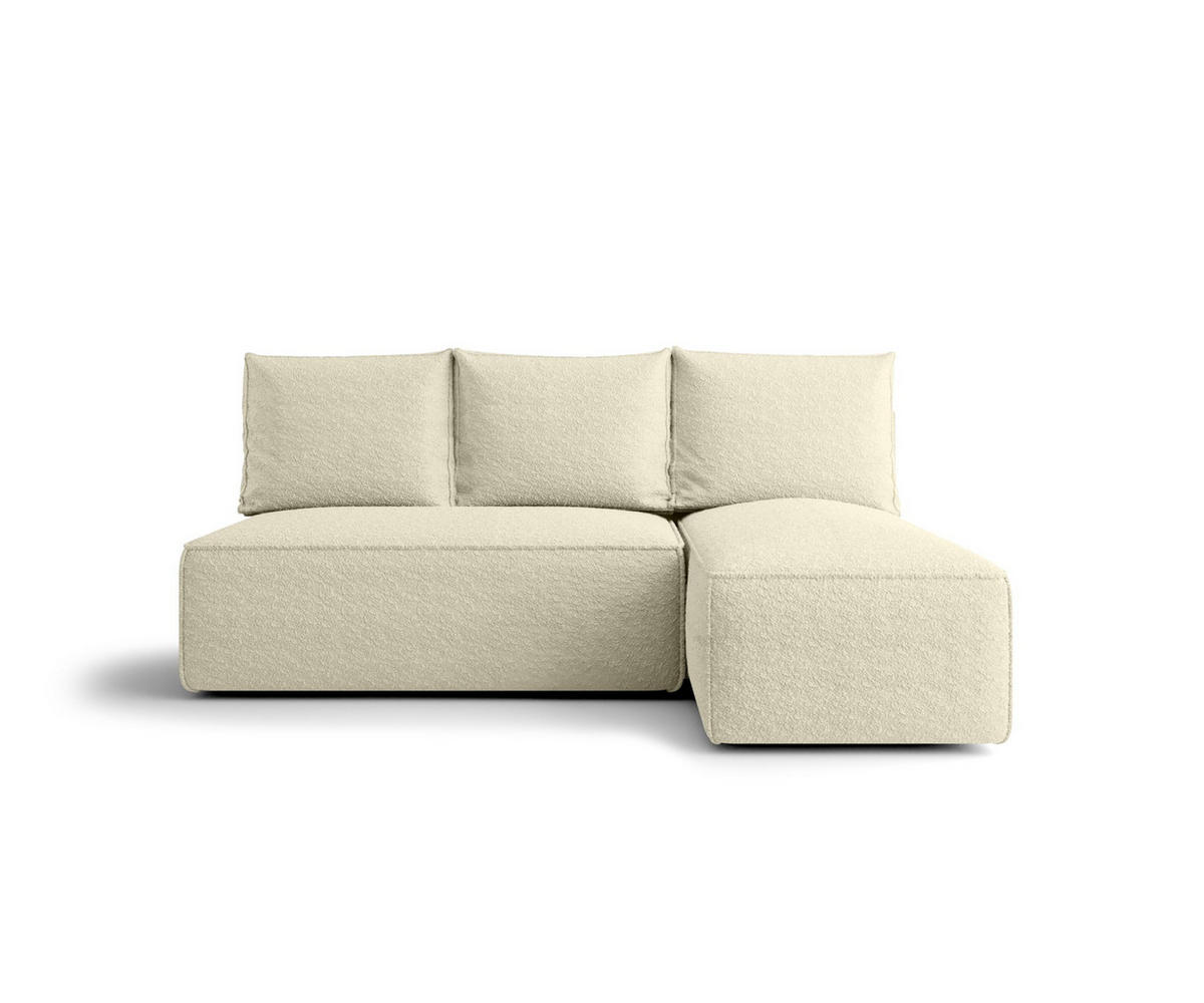 ECKSOFA mit Schlaffunktion SAVIO MINI Quelle 02 Rechts - Ecru, Textil (200/140cm) - Bedante