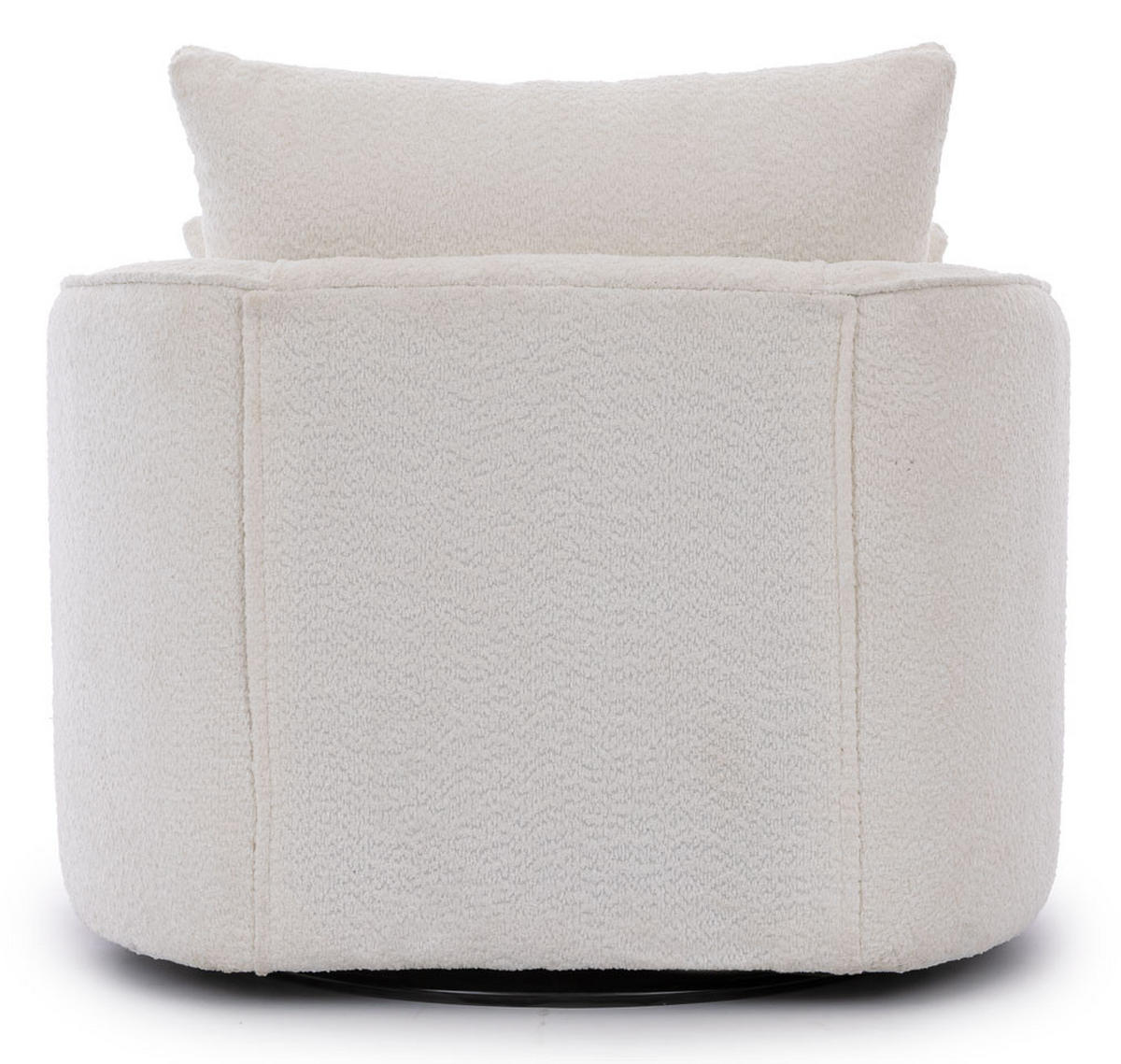 DREHSESSEL Ted aus Weiß Boucle-Stoff - Schwarz/Weiß, Holz/Textil (107/94/100cm) - S-Style Möbel