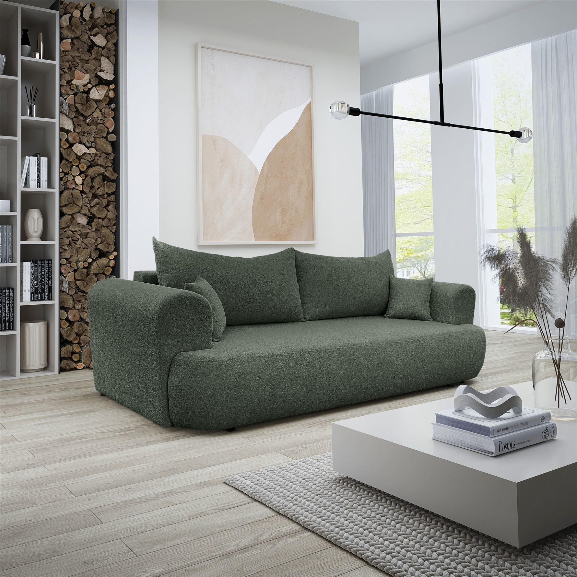 SCHLAFSOFA Anike Stoff Now Or Never - Waldgrün, Holzwerkstoff/Textil (240/78/110cm) - Fun Möbel