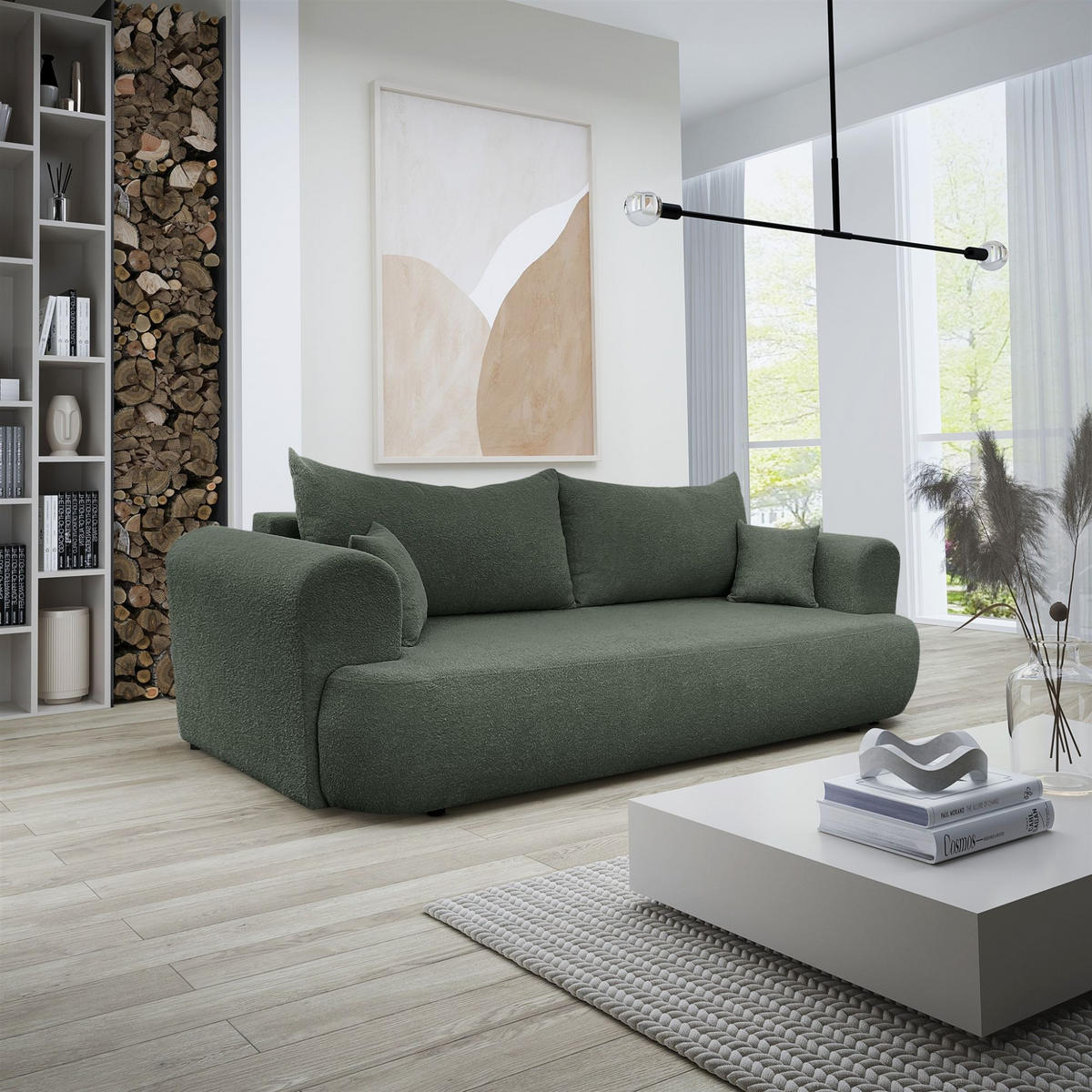 SCHLAFSOFA Anike Stoff Now Or Never - Waldgrün, Holzwerkstoff/Textil (240/78/110cm) - Fun Möbel