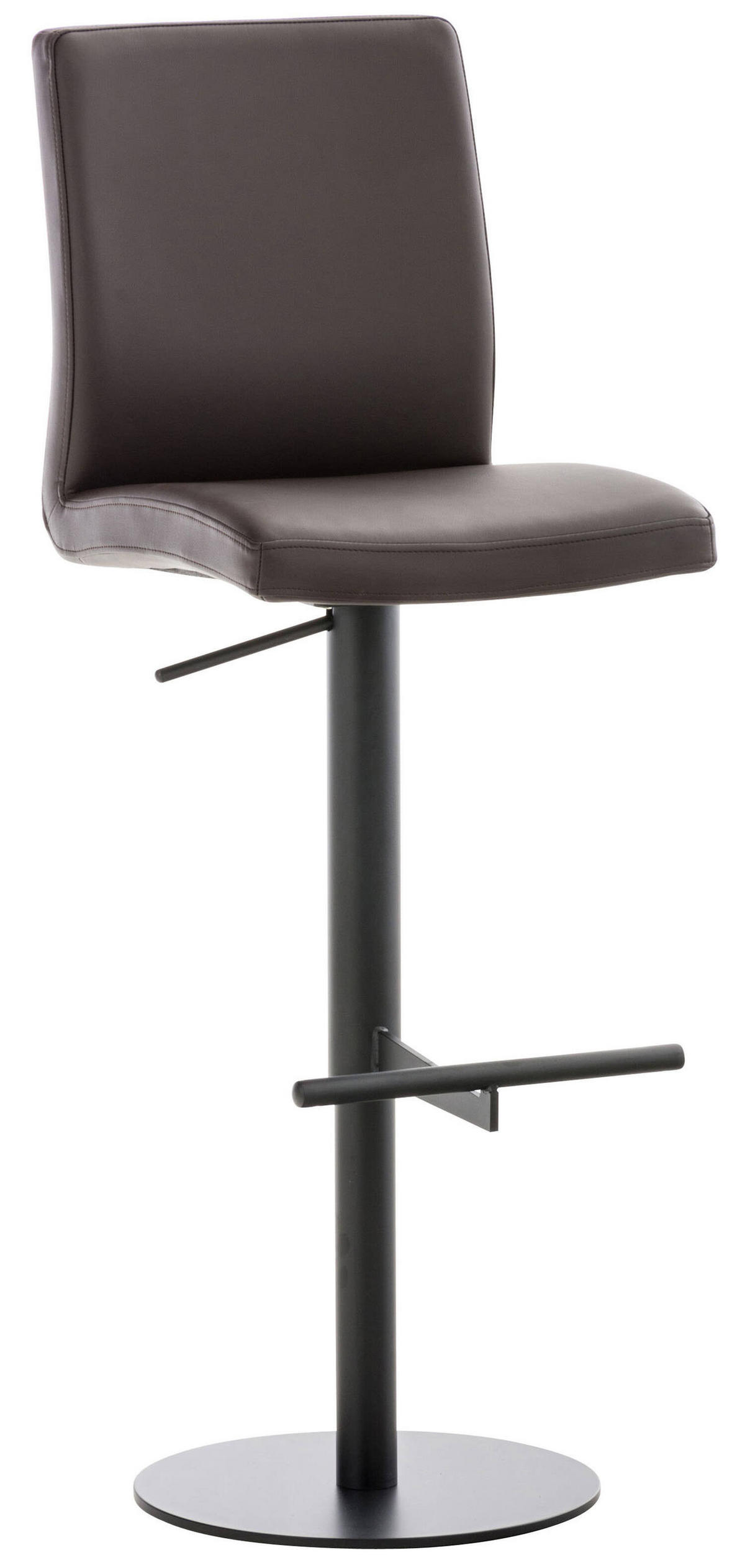 BARHOCKER Cathy, Gestell schwarz, Kunstleder Braun - Schwarz/Braun, Kunststoff/Textil (40/100/49cm) - TPFLiving