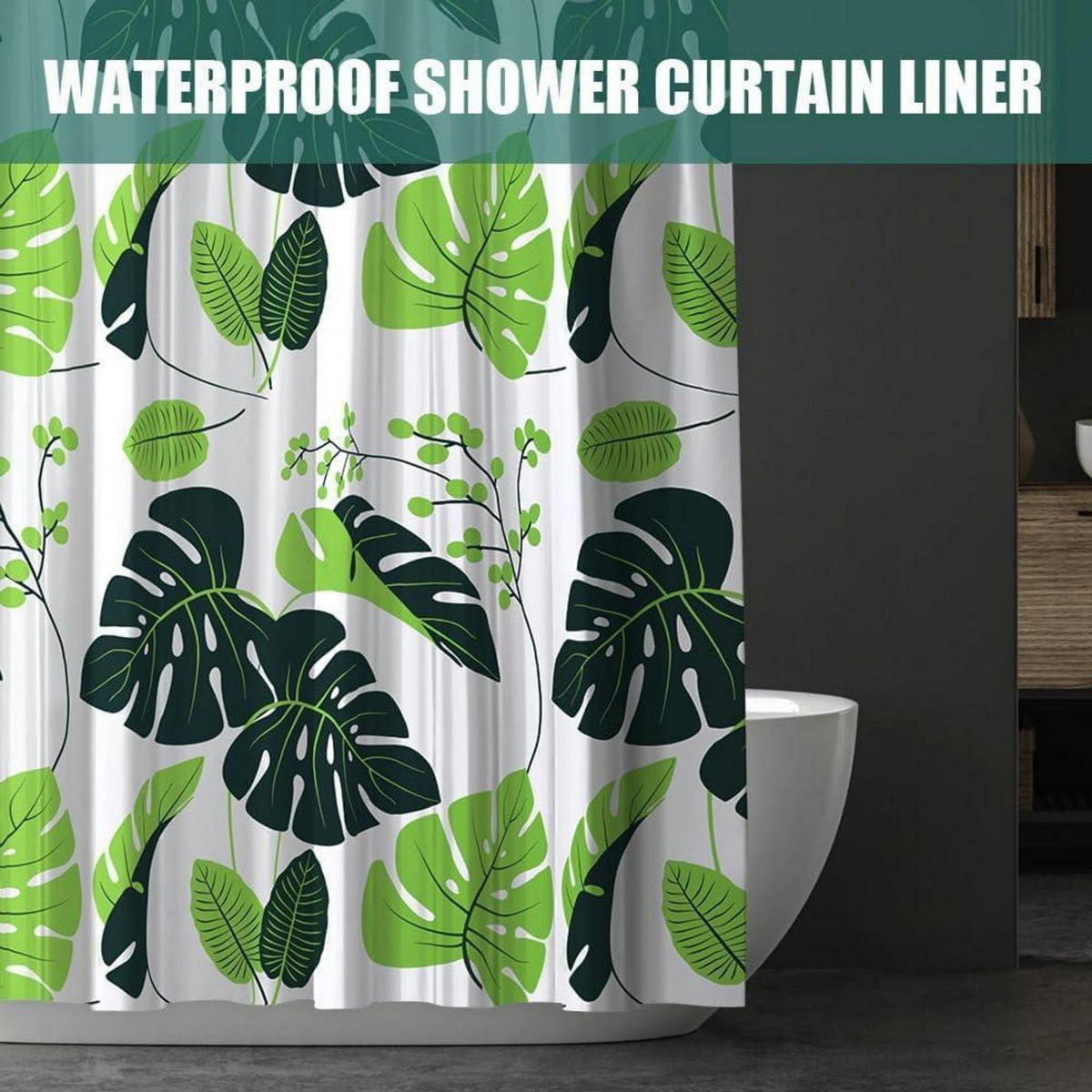 DUSCHVORHANG 180 x 180 cm PEVA wasserdicht mit 12 Ringen - Multicolor, Kunststoff (180/180cm)