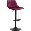 BARHOCKER aus Samt und Metall, Bordeaux - Bordeaux/Schwarz, Textil/Metall (42.5/82.5/38.5cm) - Woltu