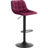 BARHOCKER aus Samt und Metall, Bordeaux - Bordeaux/Schwarz, Textil/Metall (42.5/82.5/38.5cm) - Woltu