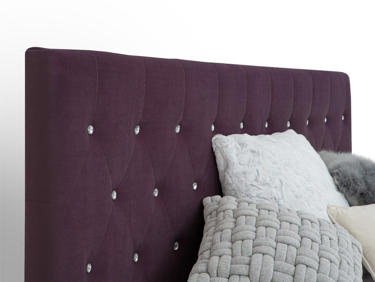 BOXSPRINGBETT Sira Lila 160/200 cm H2/H3 Samt - Lila, Textil (160/200cm) - wonello