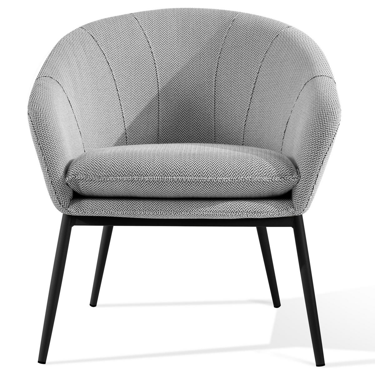 GARTENMÖBELSET SOLIS Gartenlounge-Set, weiß/schwarz - Weiß, Textil/Metall - KONSIMO®