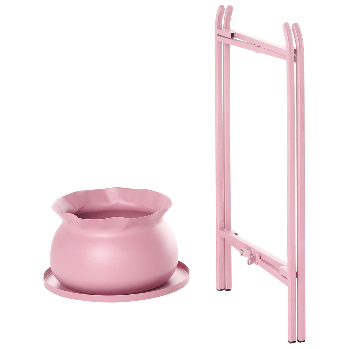 SUPORT PENTRU PLANTE roz Mokuren - roz aprins, metal (60cm) - Beliani