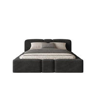 POLSTERBETT Monte 160x200 cm mit stabilem Metallrahmen, Bettkasten und Stauraum, Doppelbett mit Kopfteil - Monte Schwarz - Schwarz, Holzwerkstoff (160/200cm) - Chilly