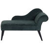 CHAISELONGUE Samtstoff dunkelgrün Blättermuster rechtsseitig Biarritz - Grün, Textil (116/77/56cm) - Beliani