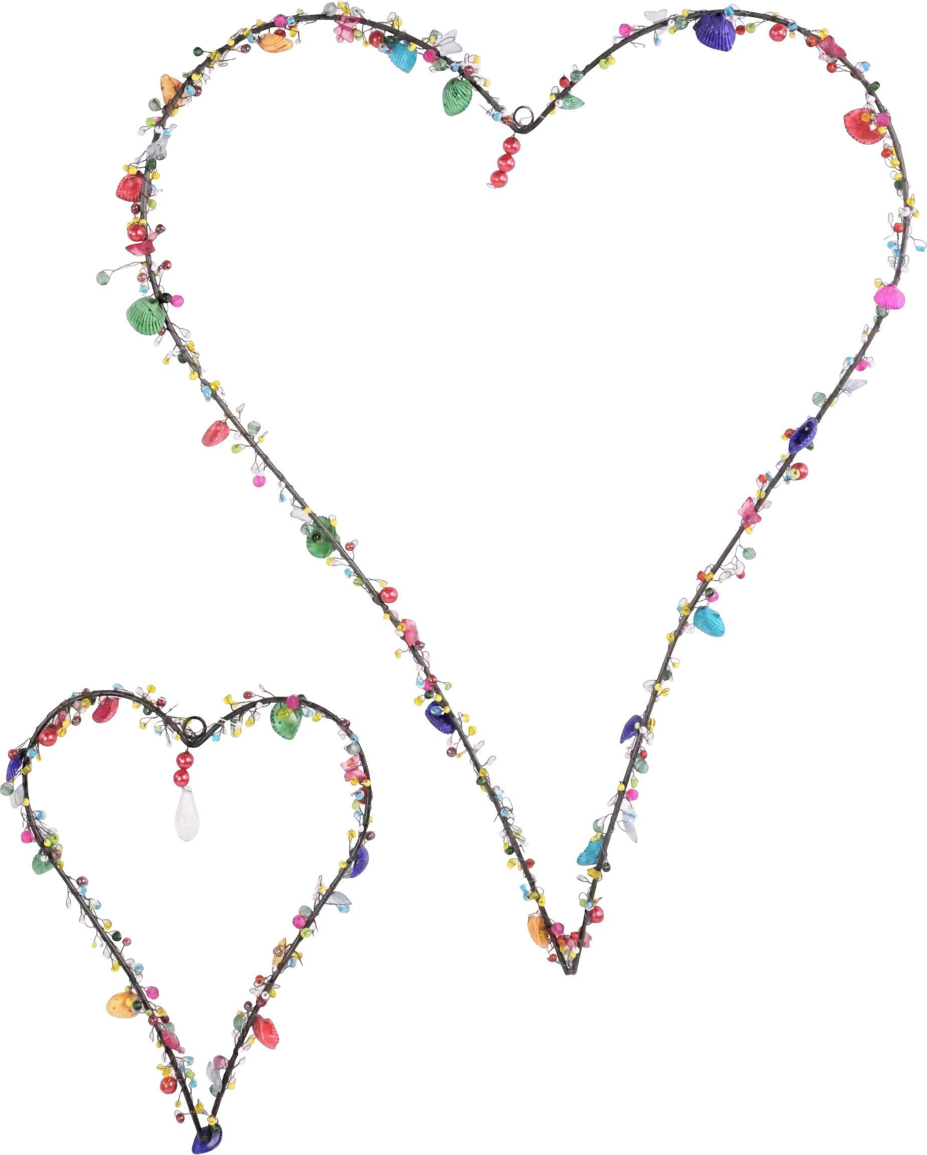ZIERHÄNGER Herzen 2er-Set - Multicolor, Metall (29/44/1cm) - FURNARO