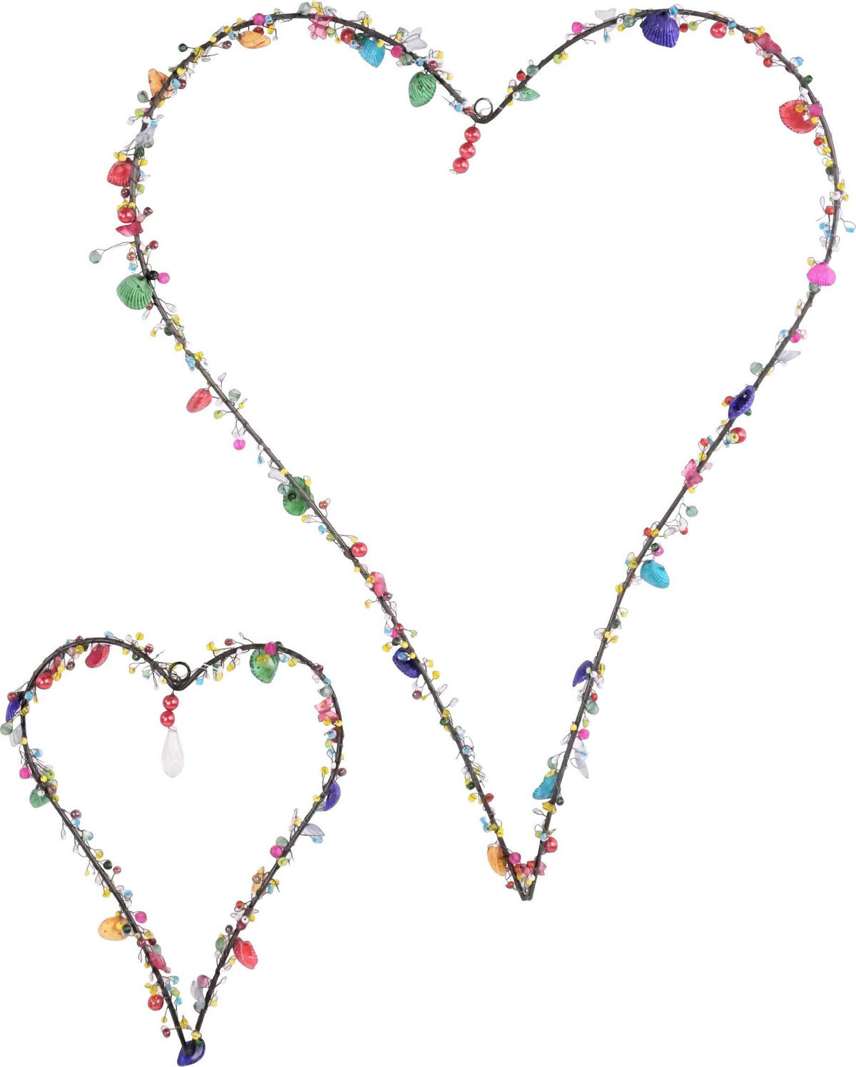 ZIERHÄNGER Herzen 2er-Set - Multicolor, Metall (29/44/1cm) - FURNARO