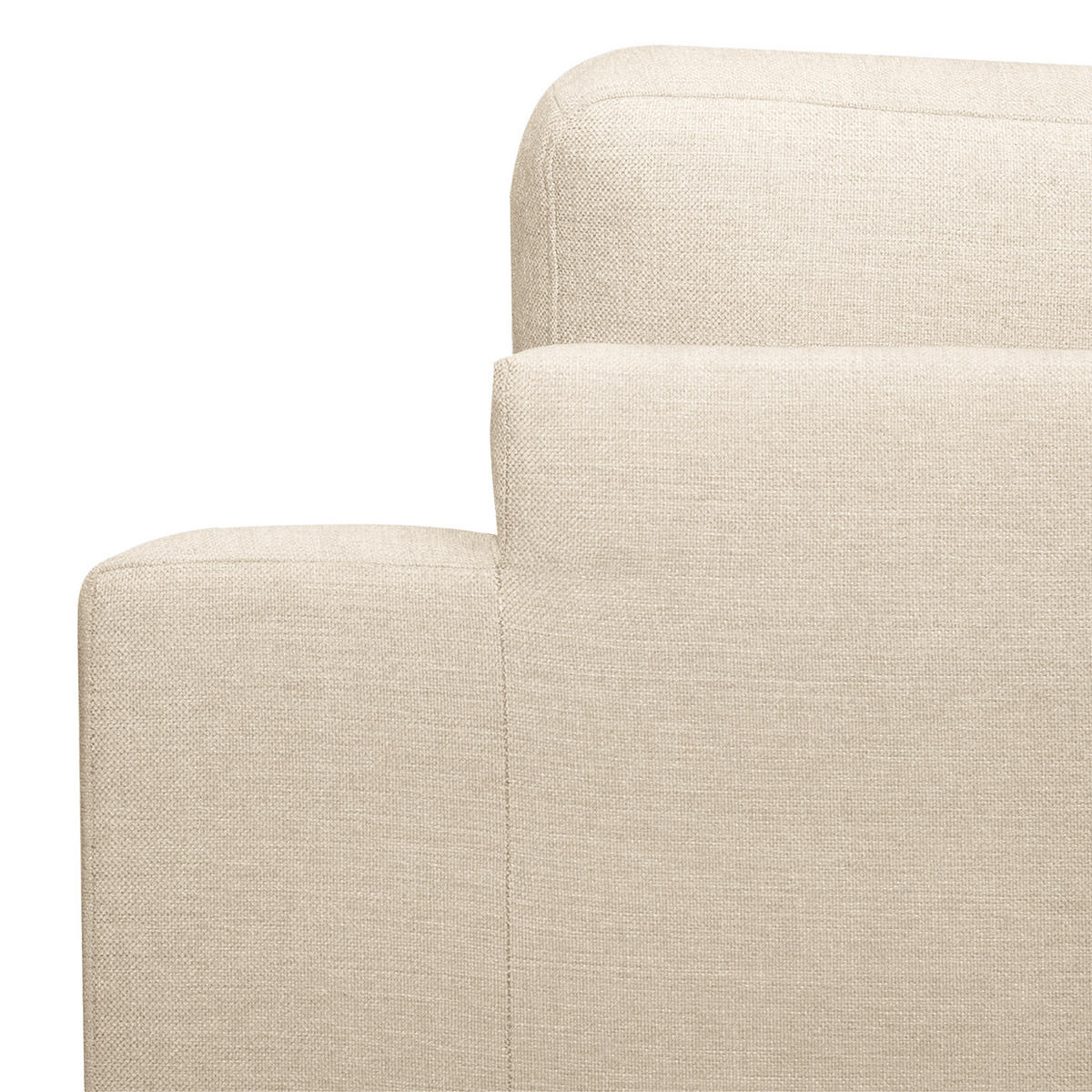 ECKSOFA mit Longchair - Eichefarben/Creme, Eichenholz/Textil (281/153cm) - home24