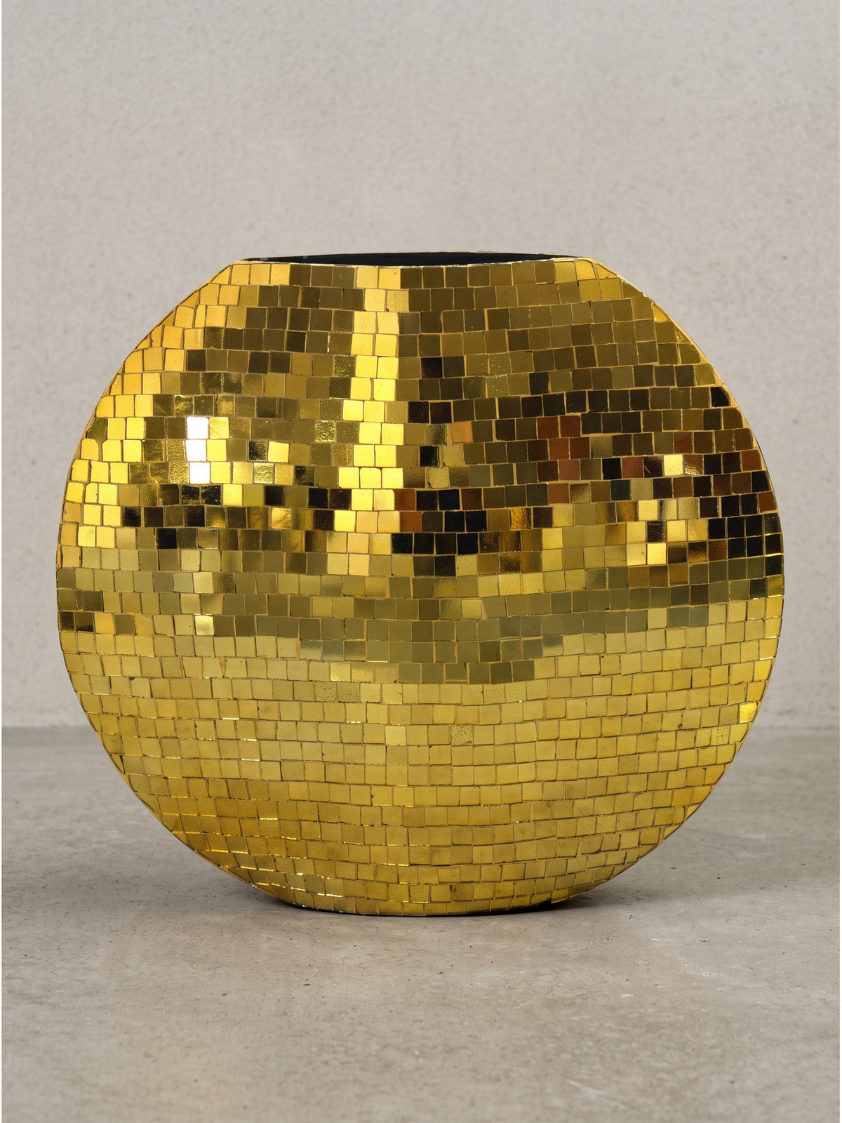 TISCHVASE BERLENGA, Eisen, handgefertigt, Gold, 40 x 10 x 35 cm - Goldfarben, Metall (35cm) - KADIMA DESIGN