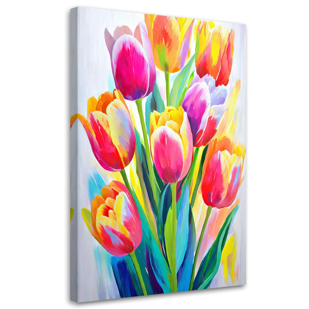 LEINWANDBILD Blumen 80x120cm - Multicolor, Textil (80/120cm) - Feeby