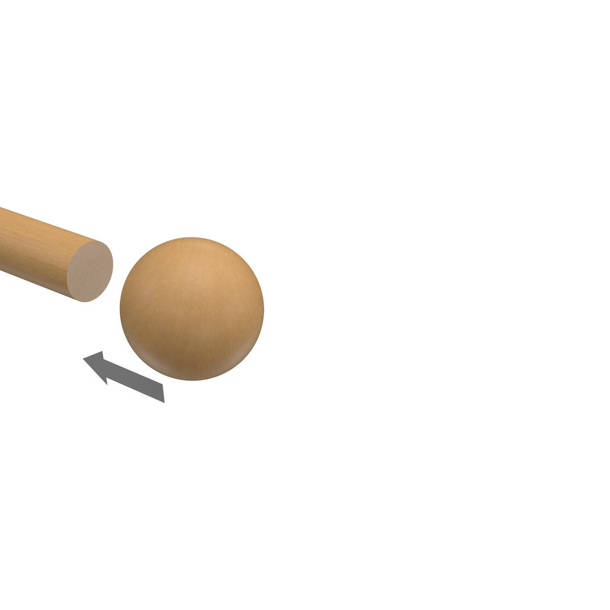 ENDSTÜCKE FÜR GARDINENSTANGEN 20 mm Ø, Luina Buche, Packung 2 Stück - Buchefarben, Holz (3.5/4/4cm) - INTERDECO