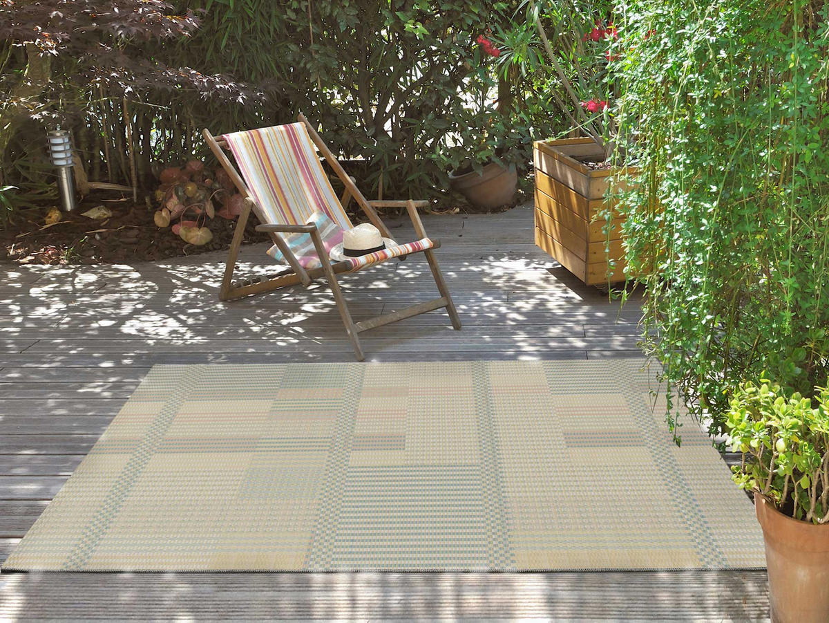 OUTDOORTEPPICH In Pastelltönen Manila 80/150 cm - Pastellblau/Pastellgrün, Kunststoff/Textil (80/150cm) - Atticgo