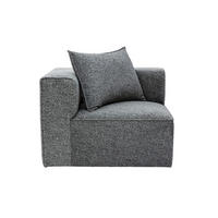 ECKMODUL Sofa Dunkelgrau Meliert Links KERRY - Dunkelgrau, Textil (89.5/64/89.5cm) - Miliboo