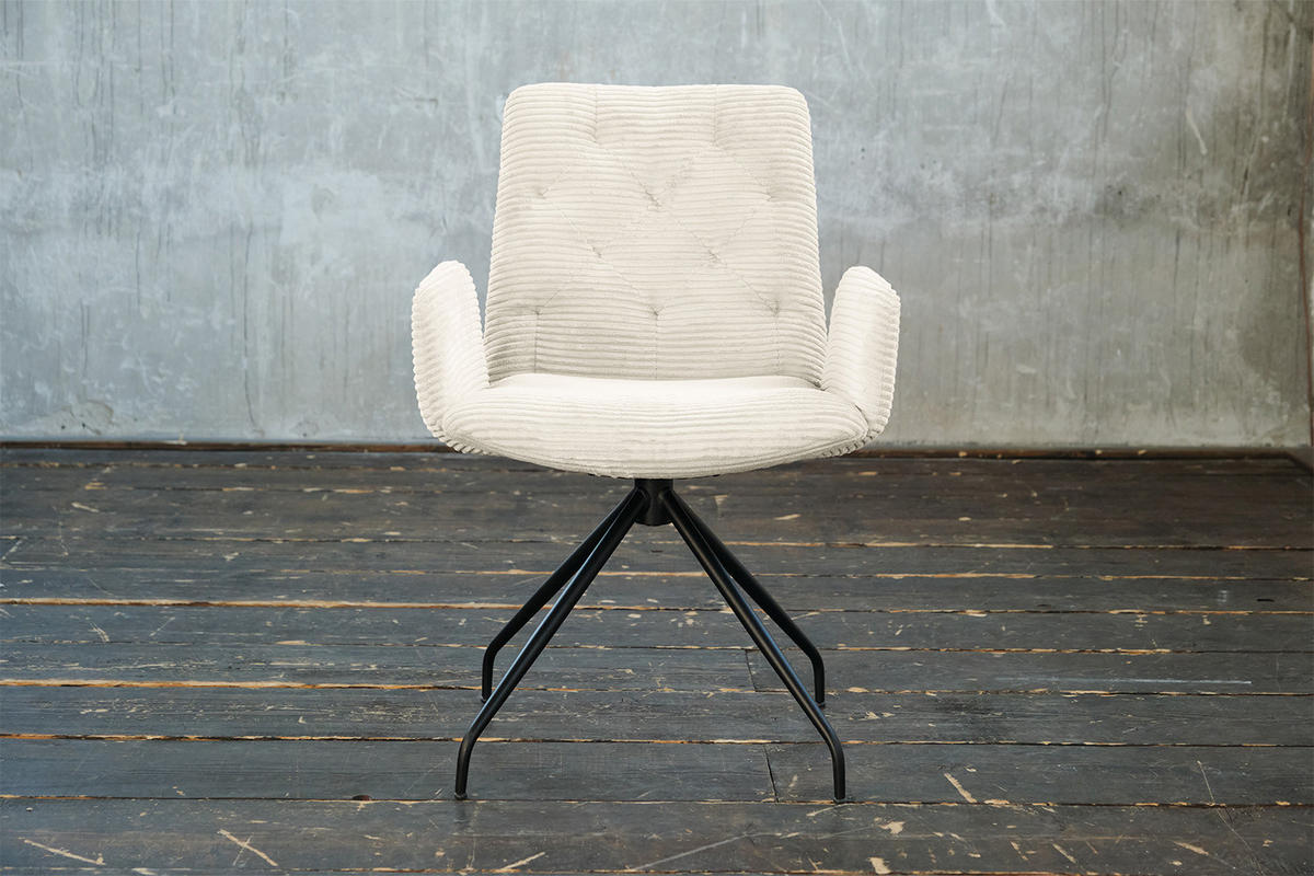 DREHSTUHL NEW CHARME Cremeweiß Cord - Creme, Textil (59/87/66cm) - KAWOLA