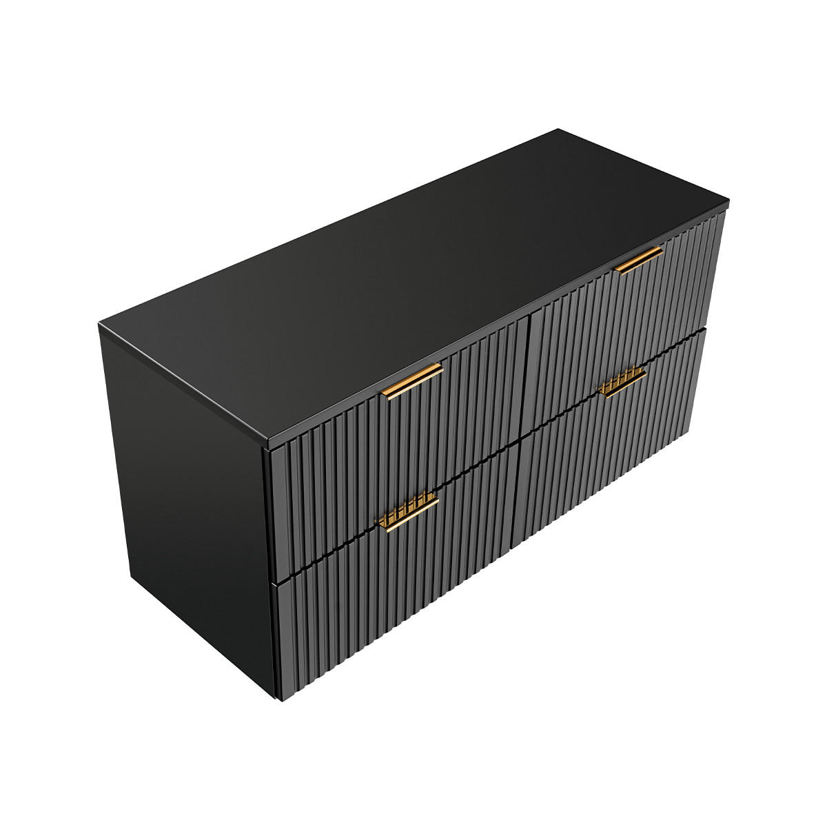 WASCHTISCHUNTERSCHRANK 120.8cm Adriel Mattschwarz - Schwarz, Holzwerkstoff (120.8/59/46cm) - Petits-meubles