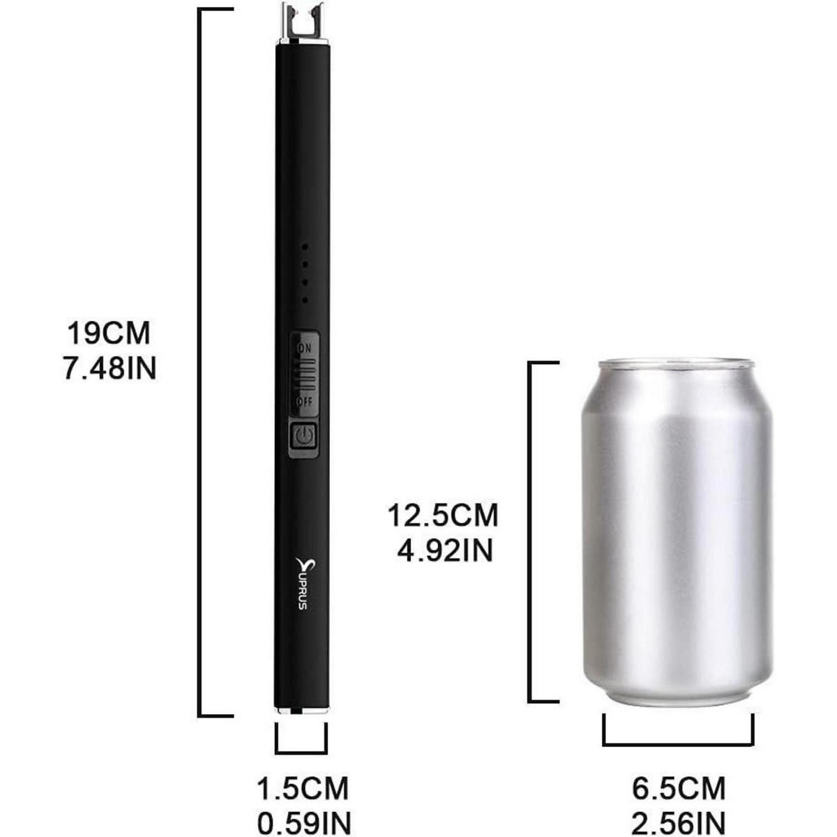 ELEKTRISCHES Feuerzeug Lichtbogen Schwarz USB Wiederaufladbar Winddicht mit Sicherheitsschloss - Schwarz, Kunststoff (1.5/1.5/12cm)