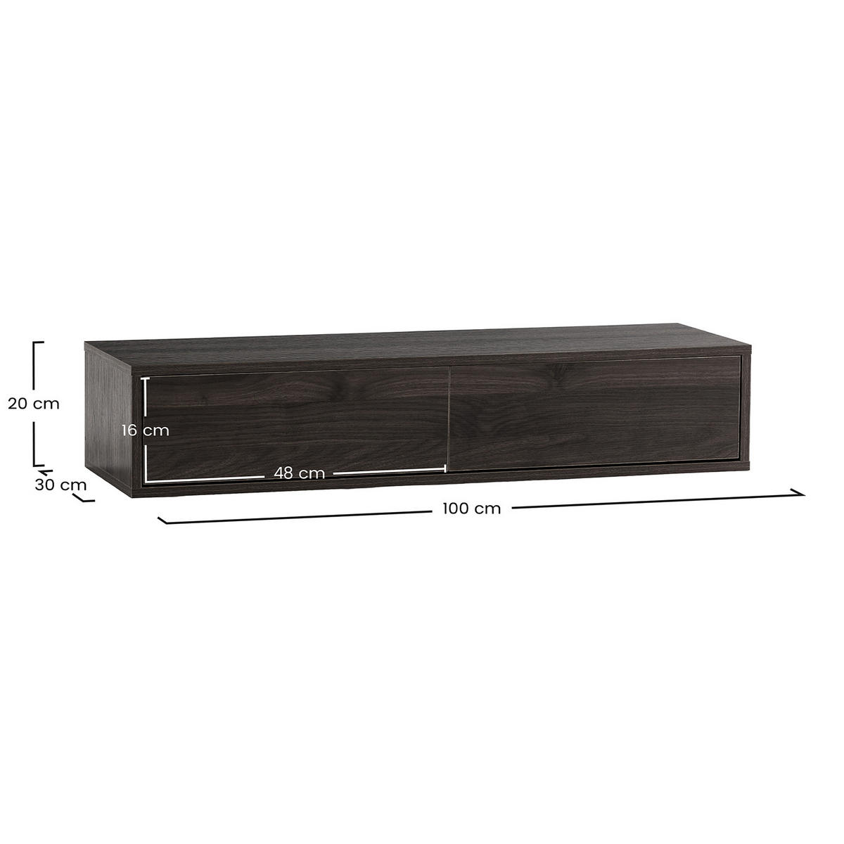 KONSOLENTISCH schwebender Auri 2 schubladen Walnuss-Optik - Walnussfarben, Holzwerkstoff (100/20/30cm) - VS Venta-stock