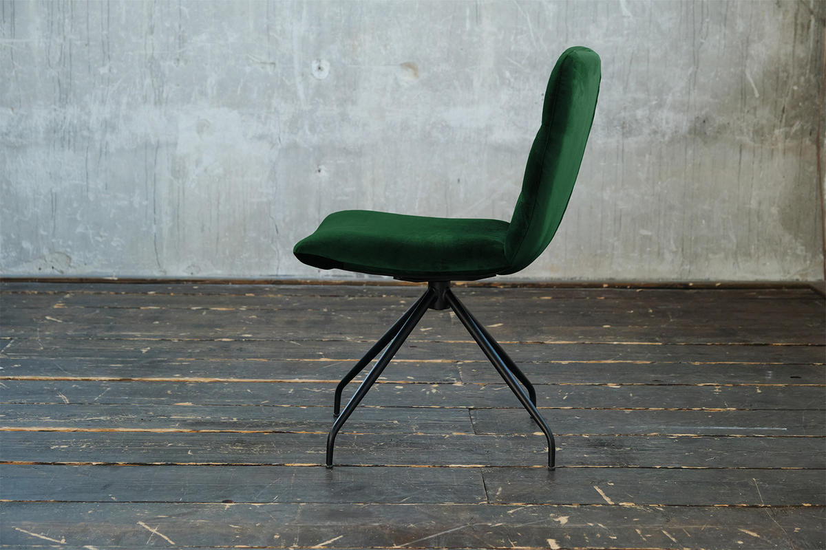 DREHSTUHL NEW CHARME Smaragdgrün Velvet - Smaragdgrün, Textil (52/87/66cm) - KAWOLA
