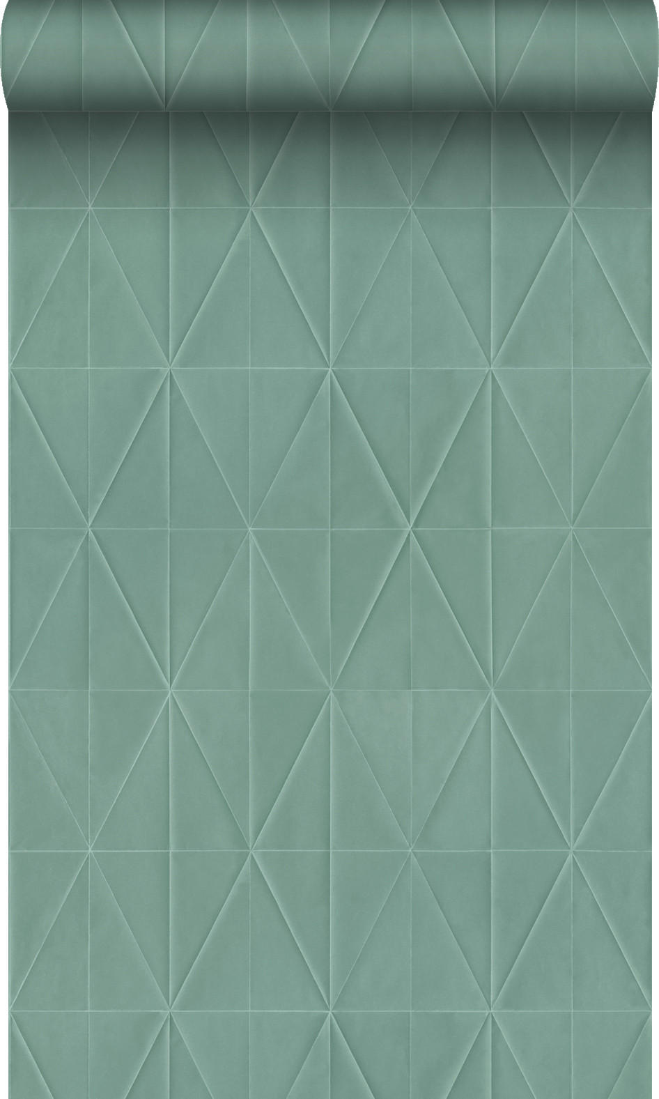 TAPETE Origami-Muster 53 cm x 10.05 m - Grün, Papier (53/1000cm) - Origin Wallcoverings