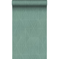 TAPETE Origami-Muster 53 cm x 10.05 m - Grün, Papier (53/1000cm) - Origin Wallcoverings