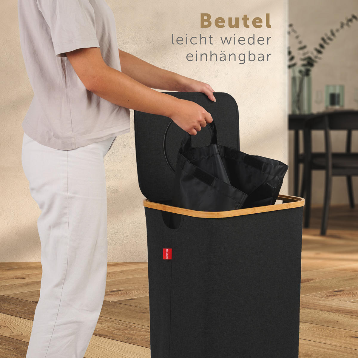 PFANDFLASCHEN-TASCHE 100L Schwarz - Schwarz, Kunststoff (18/2/25cm) - Blumtal