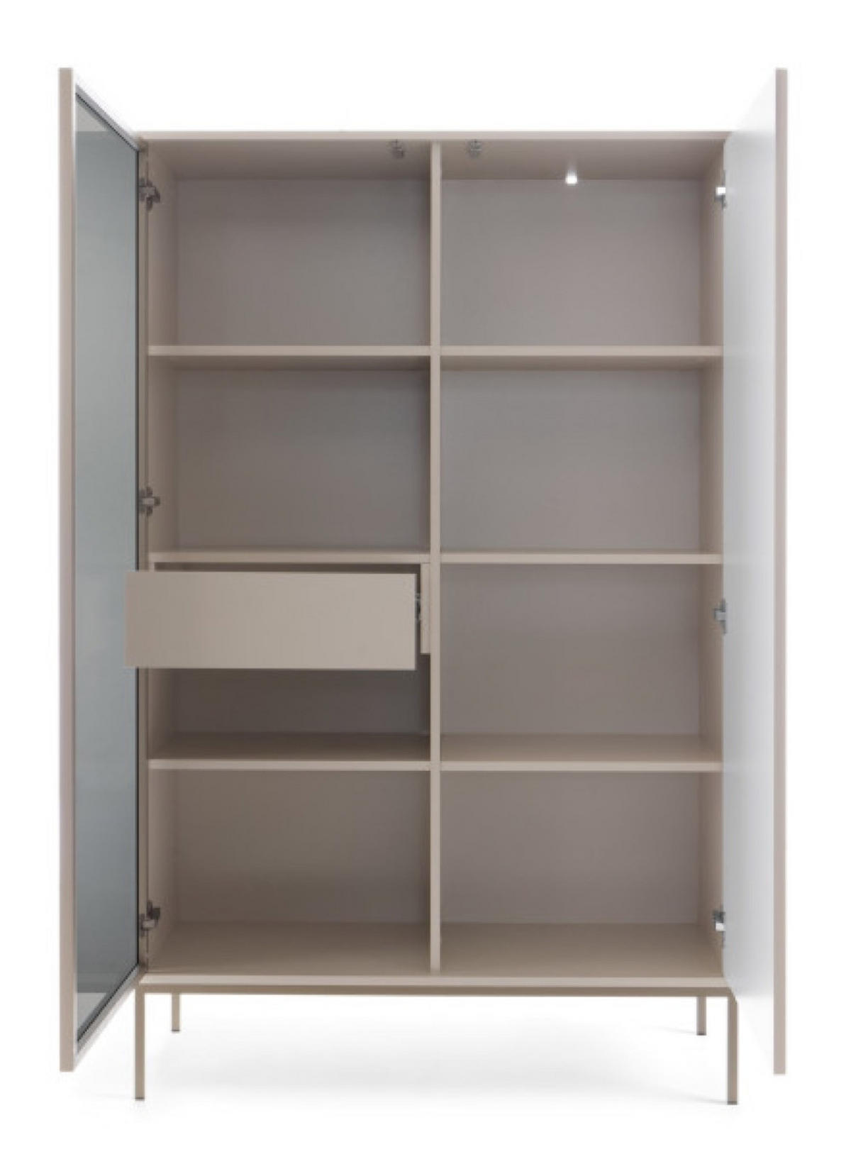 VITRINE Kaschmir SANTI Hoch - Beige, Holzwerkstoff (104/166/39cm) - Sepro Meble