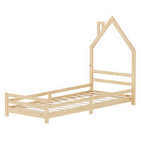 KINDERBETT Haus 90x200 cm Natur - Hellbraun, Holz (90/200cm) - ML-DESIGN