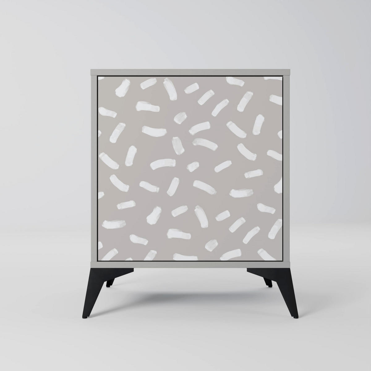 SIDEBOARD PASSING SECONDS, Grau, 57,5x42x77,5 cm, Schräge Buchenholzfüße - Buchefarben/Multicolor, Holzwerkstoff/Buchenholz (57.5/77.5/42cm) - SpaceRebels